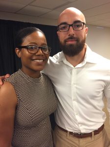 2016 NewBridge Jobs Plus graduate Anthony with Jobs Plus Youth Case Manager Gaelle Joseph