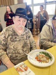 NewBridge client Joseph Sich enjoyed his Thanksgiving feast.