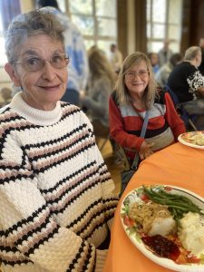 Lillian with her meal. 