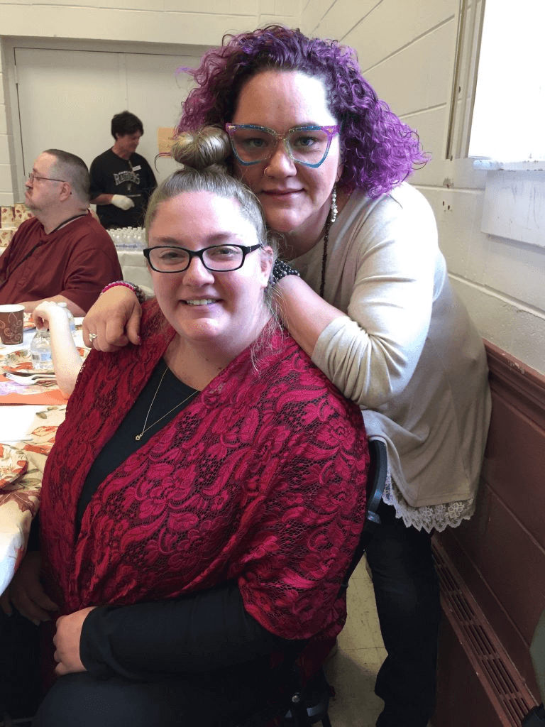 NewBridge client Rachael Provenzale (right) with friend and fellow NewBridge client Nikki Wriggins.