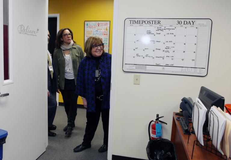 Kathy DeFillippo gets a tour